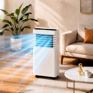 7,000 BTU 4-in-1 Portable Air Conditioner — Cooling, Heating, Fan & Dehumidifier, Class A, 24hr Timer, Remote Control